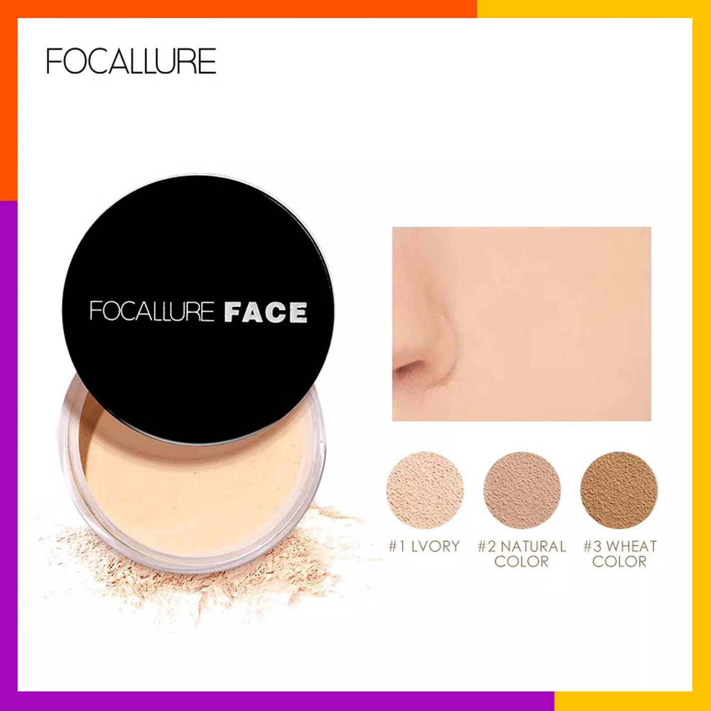 FOCALLURE Super Fine Loose Powder - 3 Colours Bedak Tabur