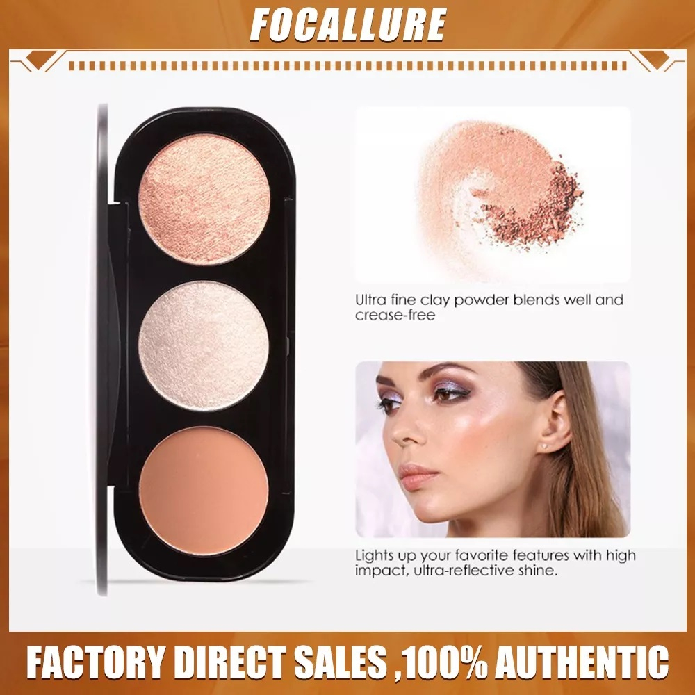 FOCALLURE Eyeshadow 3in1 Blush On Highlighter Palette