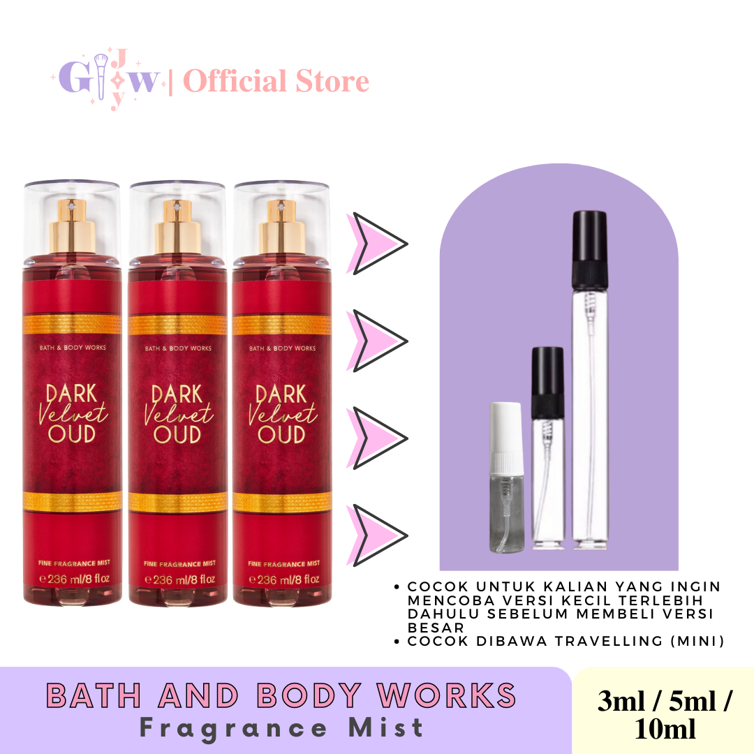 [DECANT] BATH AND BODY WORKS - DARK VELVET OUD body fine fragrance mist | bbw badan tubuh murah wangi harum tahan seharian original asli bpom share in jar bottle botol mini travel size travelling