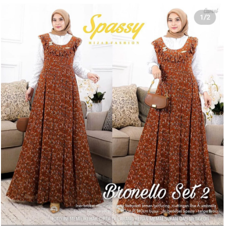 Bronello Dress Motif Nyatu || Realpict (COD Bayar Ditempat)