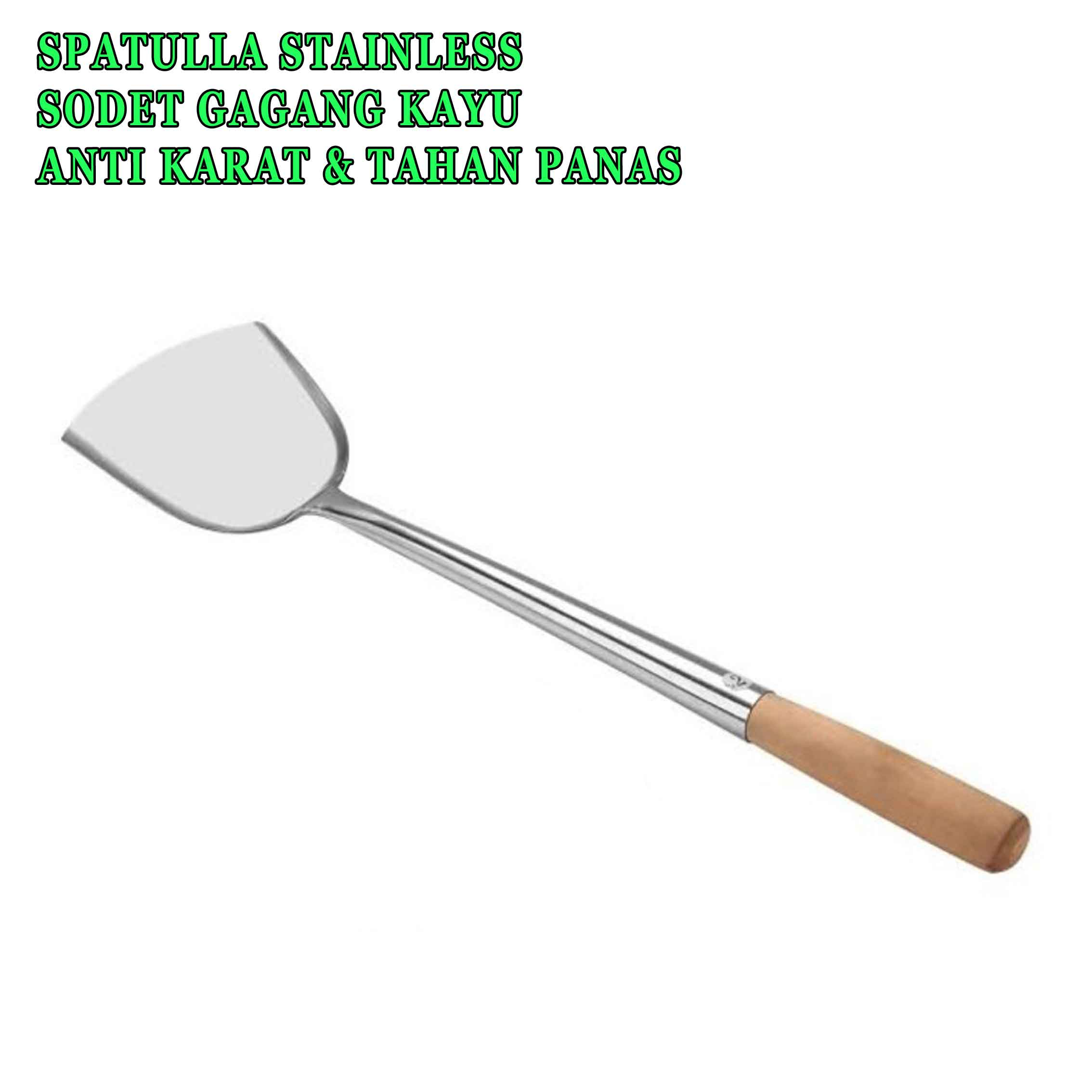 Spatula Stainless* Sodet Gagang Kayu* Sodet Anti Karat &amp; Tahan Panas