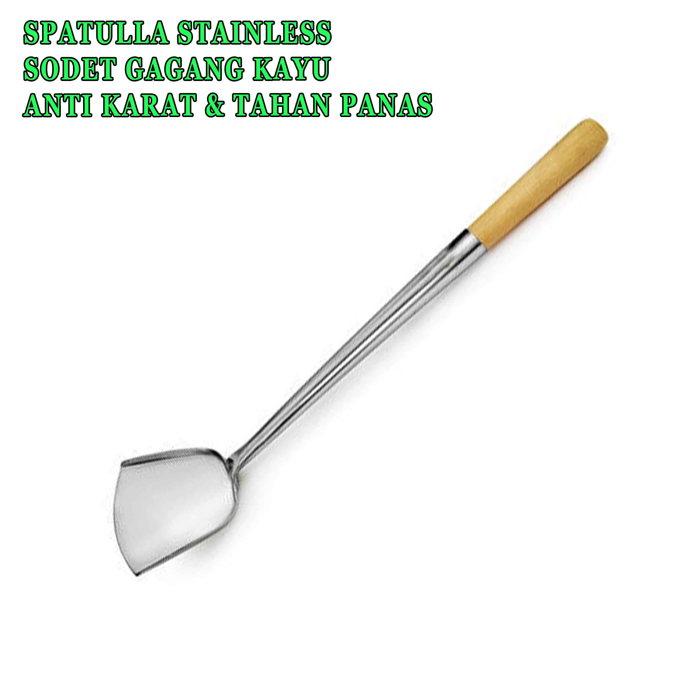 Spatula Stainless* Sodet Gagang Kayu* Sodet Anti Karat &amp; Tahan Panas