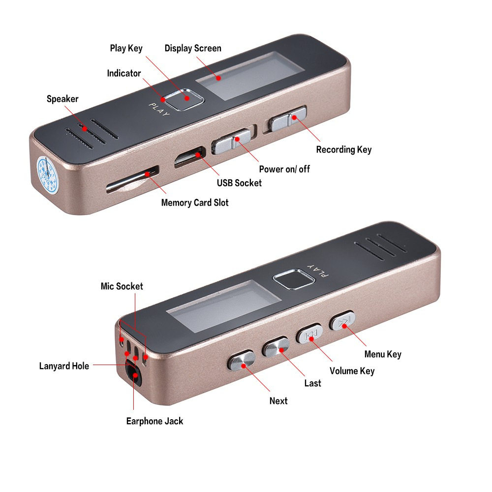 【Ready Stock】Voice Recorder Spy Recording Pen Recorder  Mp3 Player Perekam Suara Recorder Voice Kualitas Suara HD   Alat Perekam Suara Perekaman Otomatis