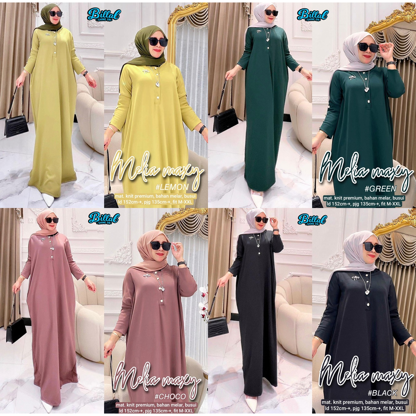 MELIA MAXY / 6.9 / BAHAN KNIT PREMIUM / LD 152 CM / PB 135 CM / ALLSIZE FIT M-XXL / BILLAL