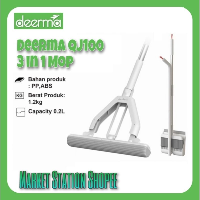 Deerma QJ100 3-in-1 Sweep and Mop Cleaning Kit Sapu Pel