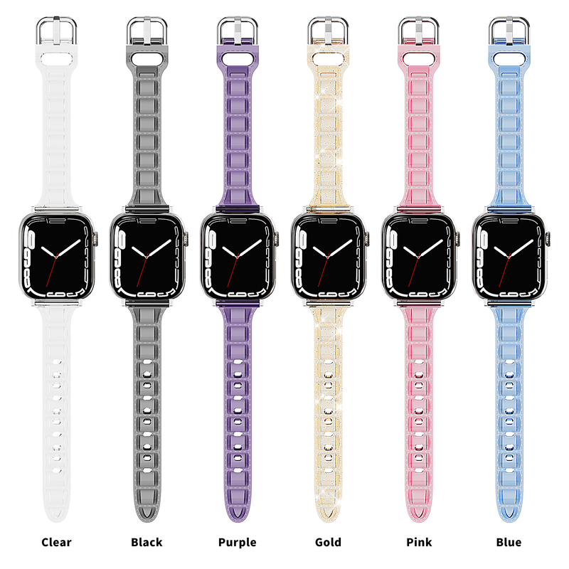 Apple Watch Transparent Air Bag Strap iWatch Series 8 7 6 SE 5 4 3 2 1 Glitter Colorful Band