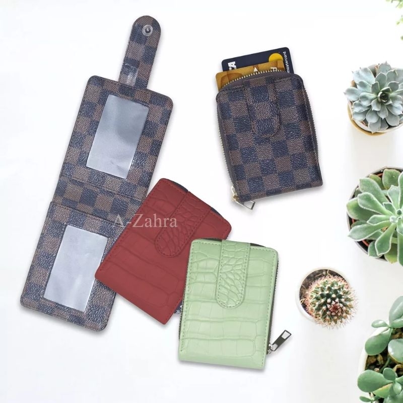 DOMPET KARTU WANITA | DOMPET KULIT KARTU WANITA KANCING | TEMPAT PENYIMPANAN KARTU