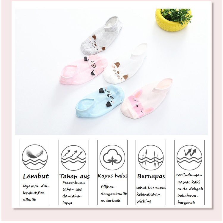 HIPPO LAND COD  Kaos Kaki transparan  Anak Bayi Karakter Boneka Lucu Kaus Kaki Kartun Fashion