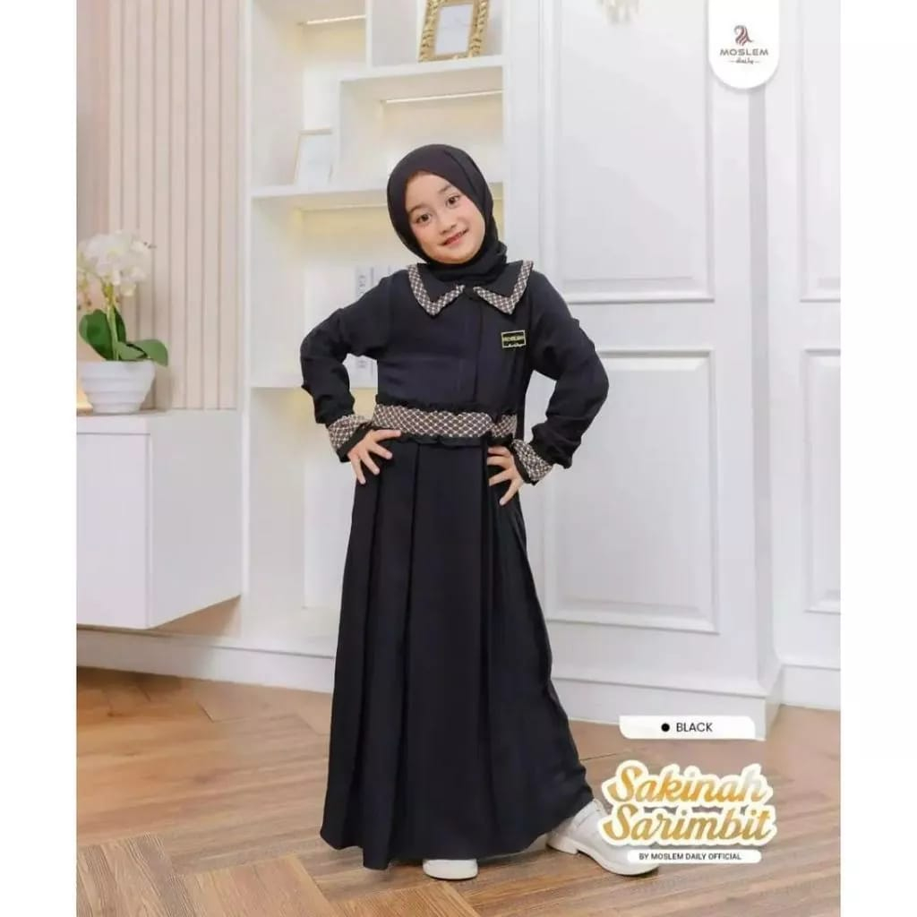 Sakinah Dress Kids Free Pashmina Gamis Anak Tanggung 4-9 Tahun Baju Muslim Anak Perempuan