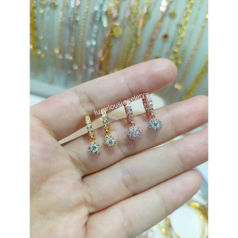 Anting Rhodium premium model klip juntai