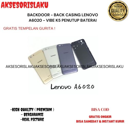 BACKDOOR - BACK CASING LENOVO A6020 - VIBE K5 PENUTUP BATERAI