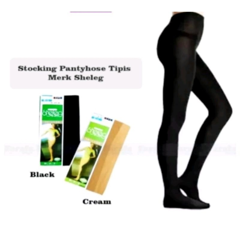 Stocking Celana Wanita Sheleg Warna Cream Kulit & Hitam