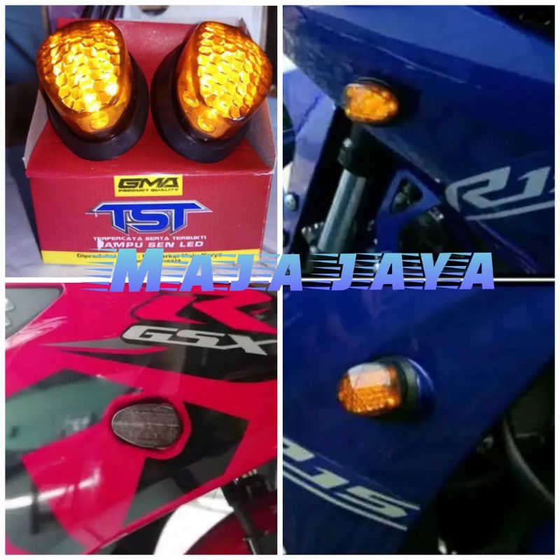 Lampu sein Oval Led Mini Tempel / sen kuning GMA CBR GSX Sein Fairing tempel