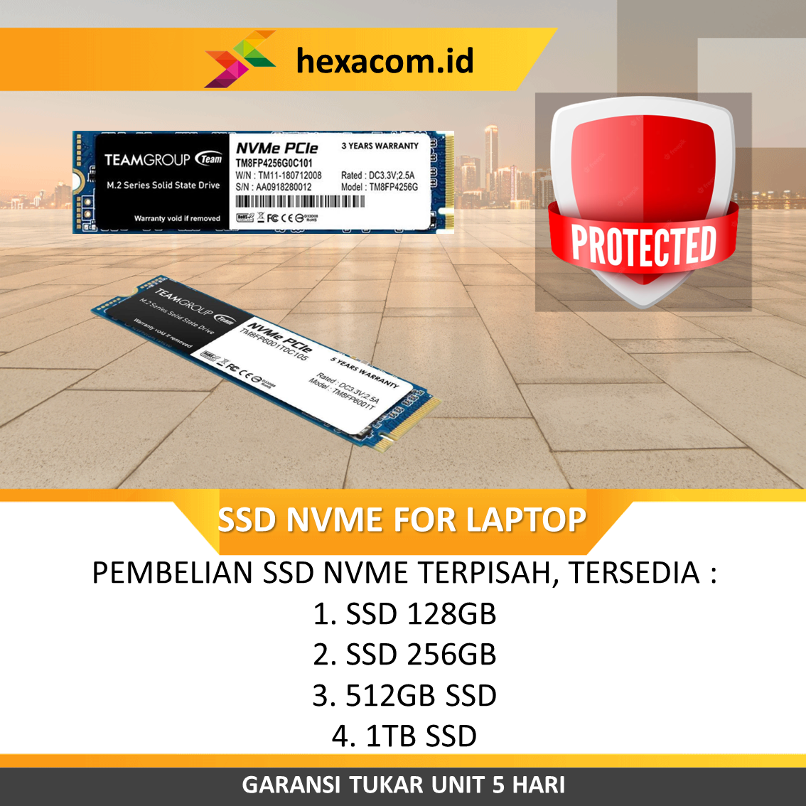 SSD NVMe Laptop 128GB / 256GB / 512GB / 1TB