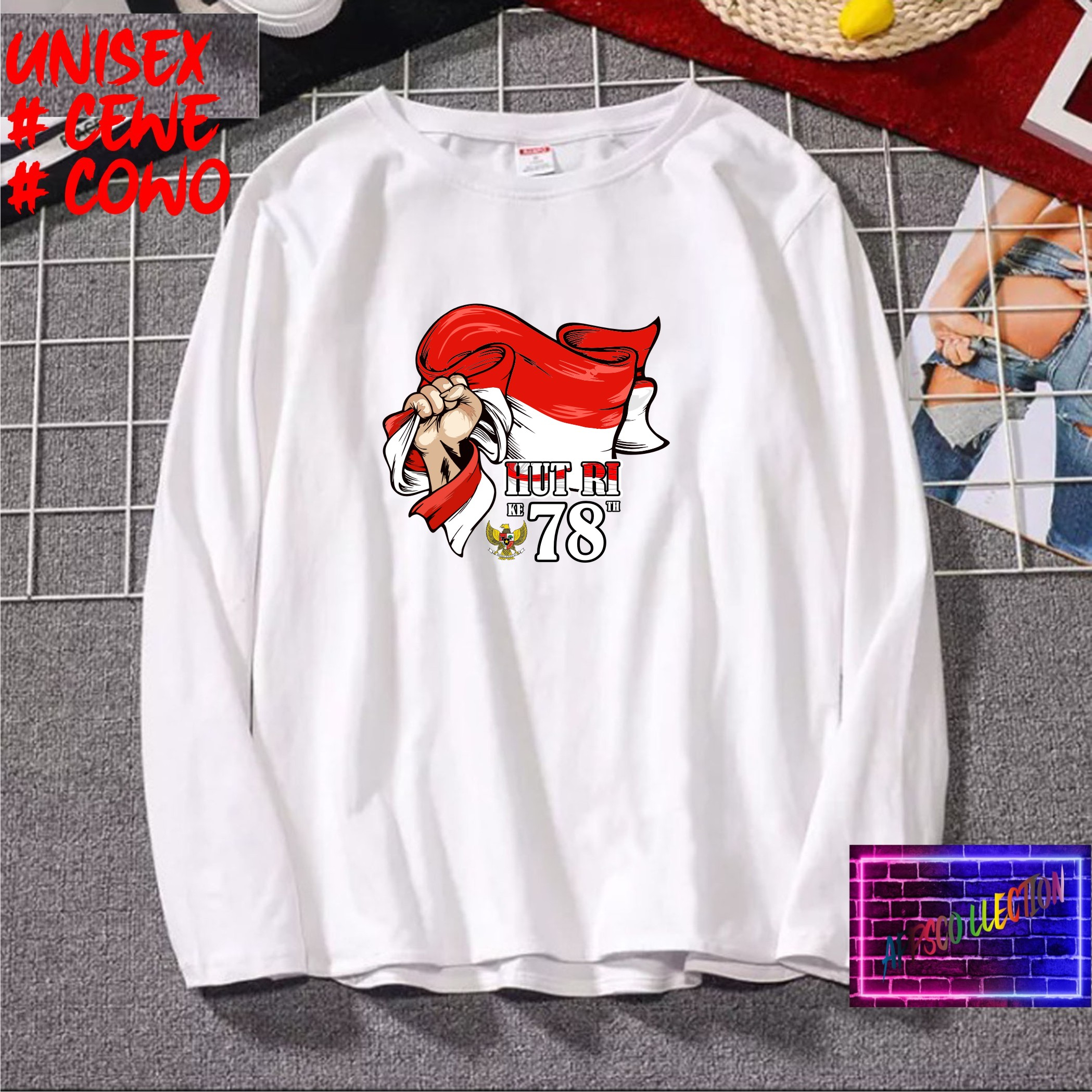 Beli 10 Pc Gratis 1 Pc Hut RI 78 Kaos Terlaris 17 Agustus 1945 78 Kemerdekaan Indonesia Kaos Merah Putih Hitam Kaos Cewek CowokX10