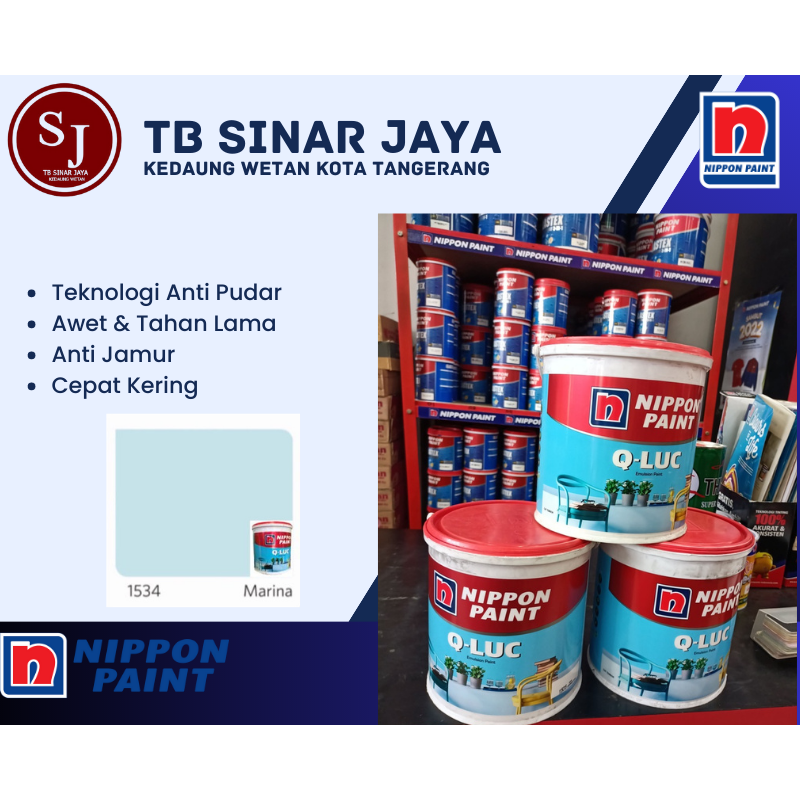 Cat Tembok Interior Qluc Cat Tembok Warna Nippon Paint Galon 5Kg 5Liter - 1534 Marina