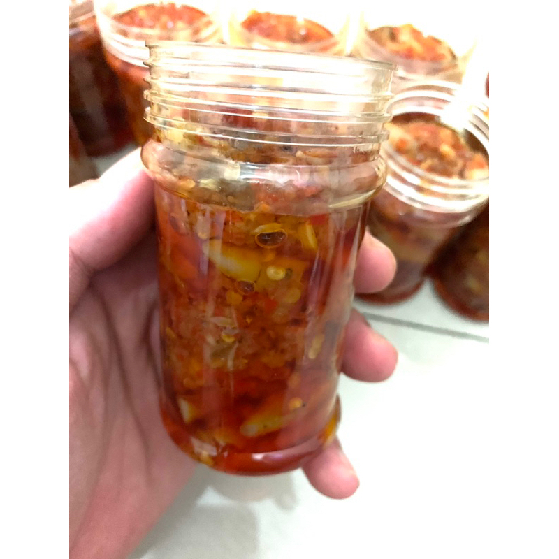 

Sambal Cumi Kemasan 150ml Pedas Sedang Cabe Asli