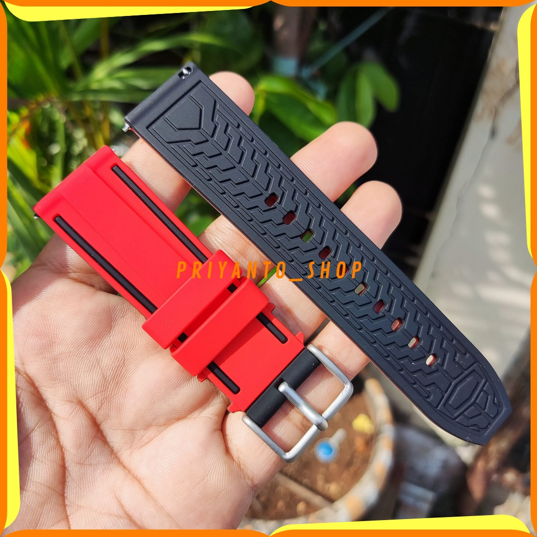 TALI KARET JAM TANGAN STRAP SILICONE SOFT RUBBER 20MM 22MM 24MM