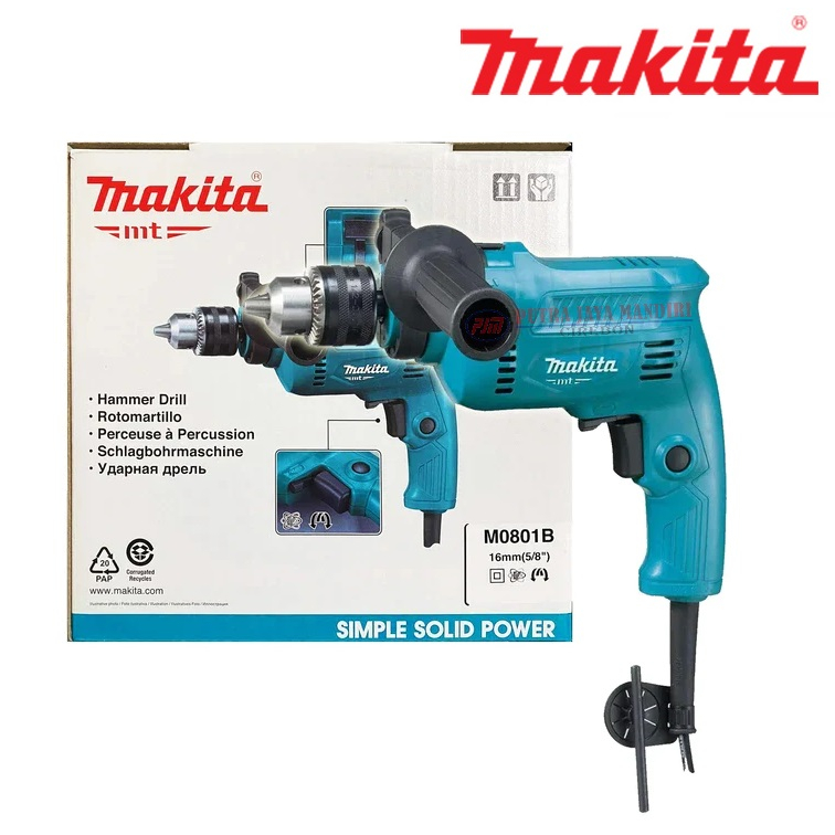 Makita M0801B Bor Tangan 16 Mm Mesin Bor Beton Besi 16mm / Electric Impact Drill 16 mm Bor Tembok Beton Kayu Besi Listrik