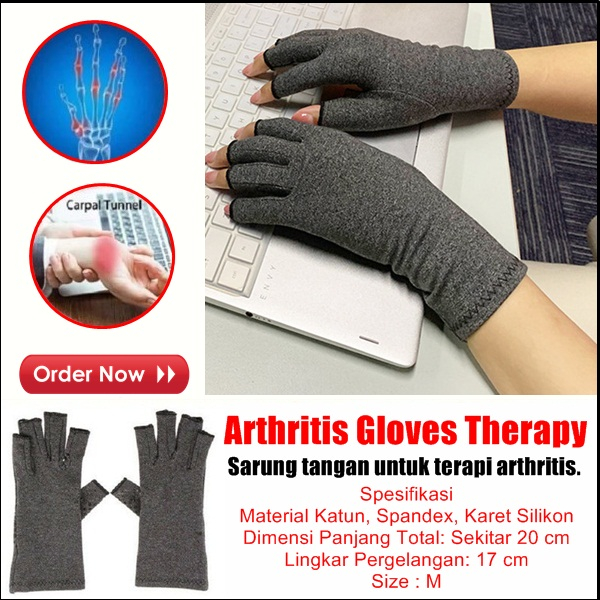 Promo sarung tangan terapi arthritis ay377 sakit sendi jari tangan radang sendi jari tangan size M o