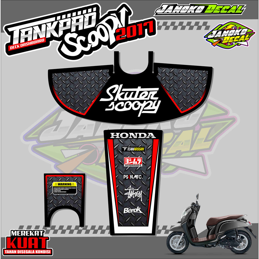 STRIPING STICKER VARIASI SCOOPY PELINDUNG DASHBOARD TANKPAD STICKER SCOOPY 2017 - 2018