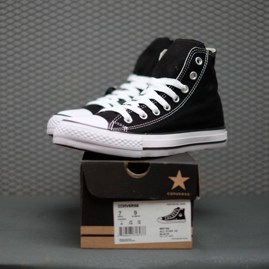 Sepatu Allstar  Classic High /Converse All Star Sepatu Sekolah Pria Wanita Anak Sd Smp Sma Kuliah Nb Tali Full Hitam M1 Termurah