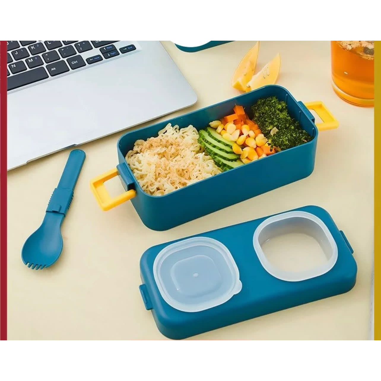 kotak makan lunch box anak portabel ada suace cup/tempat makan murah