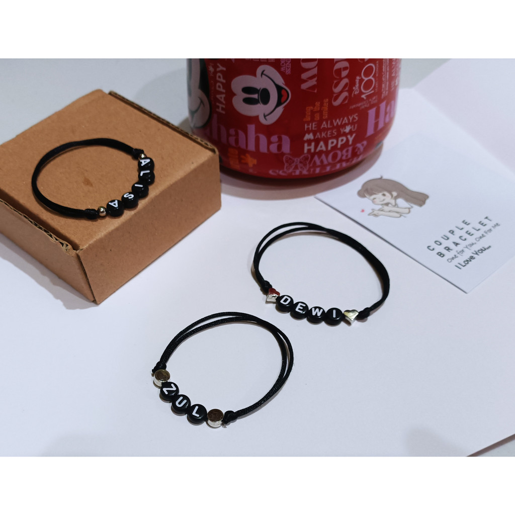 Gelang Custom Nama/ Gelang Inisial/ Gelang Manik Nama/ Gelang Couple Nama/ Gelang Couple Insial/ Ini