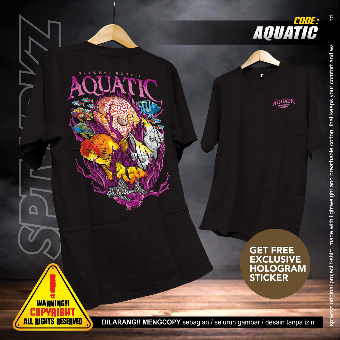 EDISI KHUSUS KAOS IKAN/AQUATIC T-SHIRT/KAOS PECINTA IKAN/KAOS HOBI IKAN/KAOS IKAN HIAS DESAIN TERBAR