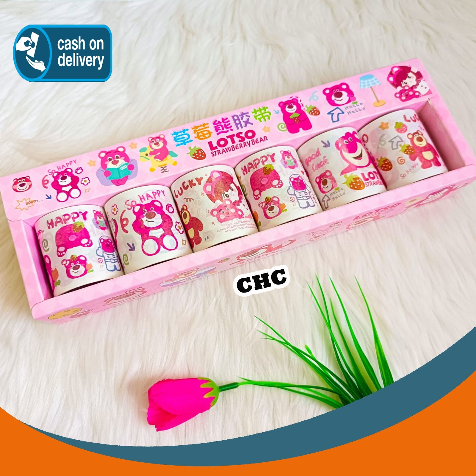 

1 ROLL SOLATIP WASHI TAPE LOTSO CHC 1 PCS WASHITAPE ALAT JURNALING JURNAL SATU KARAKTER BERUANG LOTSO PINK GAMBAR LUCU