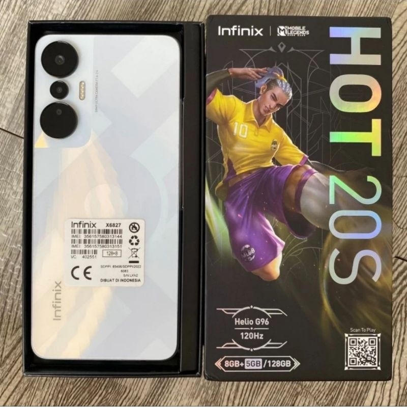 infinix hot 20s ram 8/128 fullset