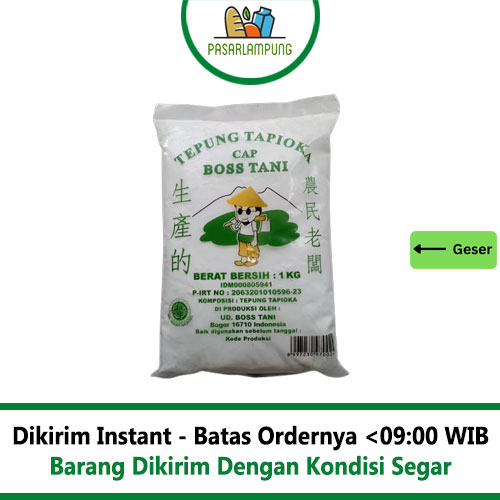 Tepung Tapioka Sagu Cap Boss Tani Perbungkus 1 Kg Pasar Lampung