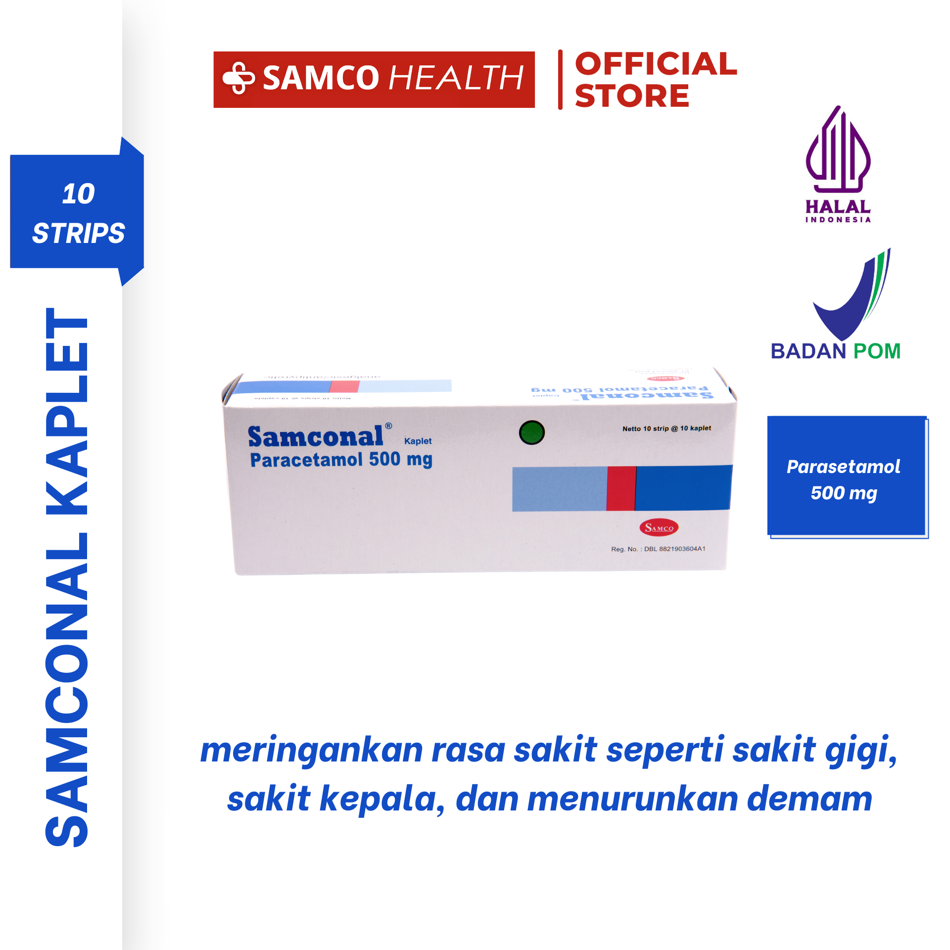 Samco Samconal Box | Paracetamol 500mg | 100 Tablet