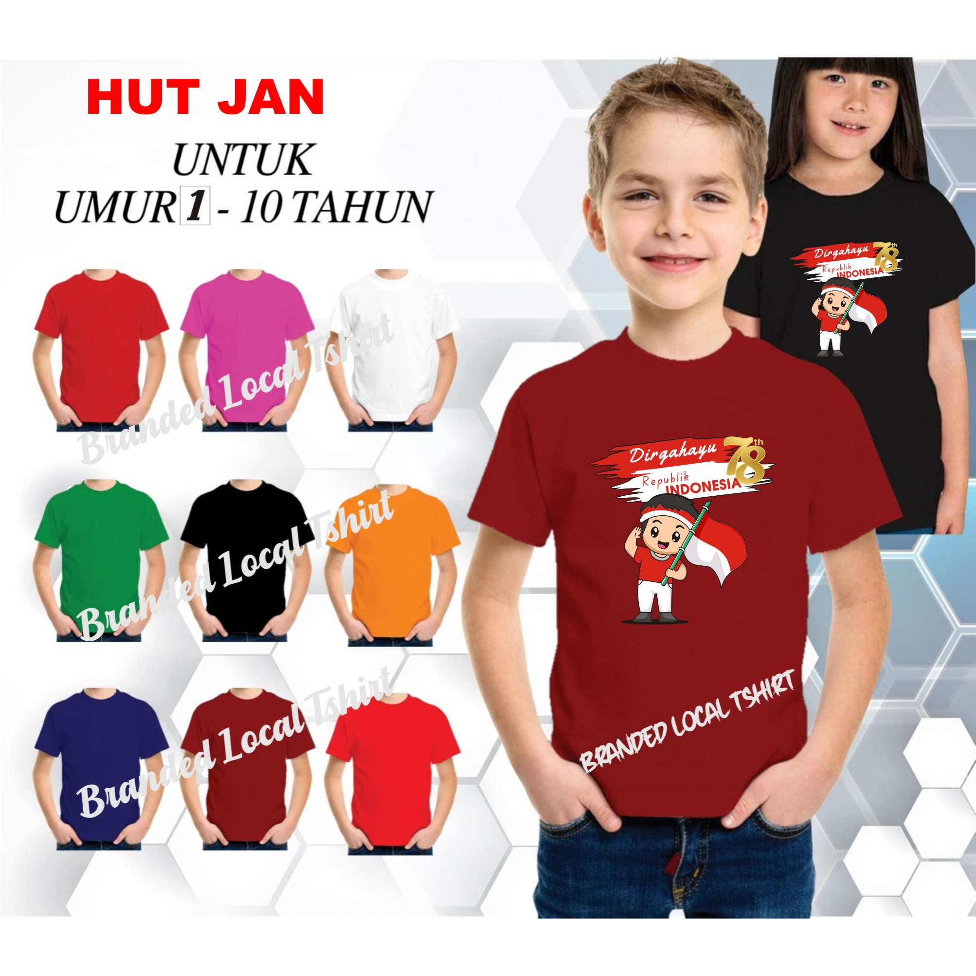 Beli 10 Pc Gratis 1 Pc Hut RI 78 Kaos Terlaris 17 Agustus 1945 78 Kemerdekaan Indonesia Kaos Merah Putih Hitam Kaos Cewek Cowok Anakxx6