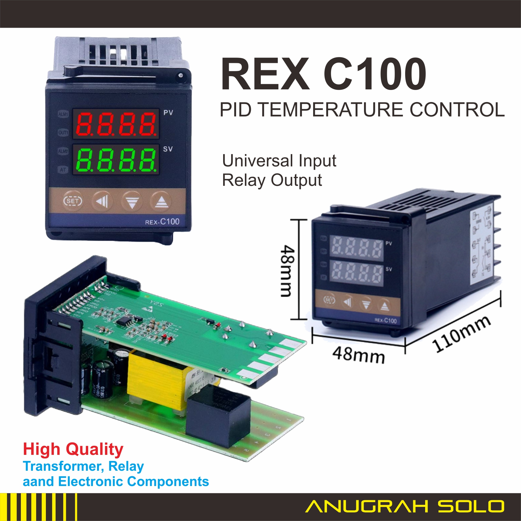 PID Temperature Controller REX-C100 Thermostat Digital Universal Input