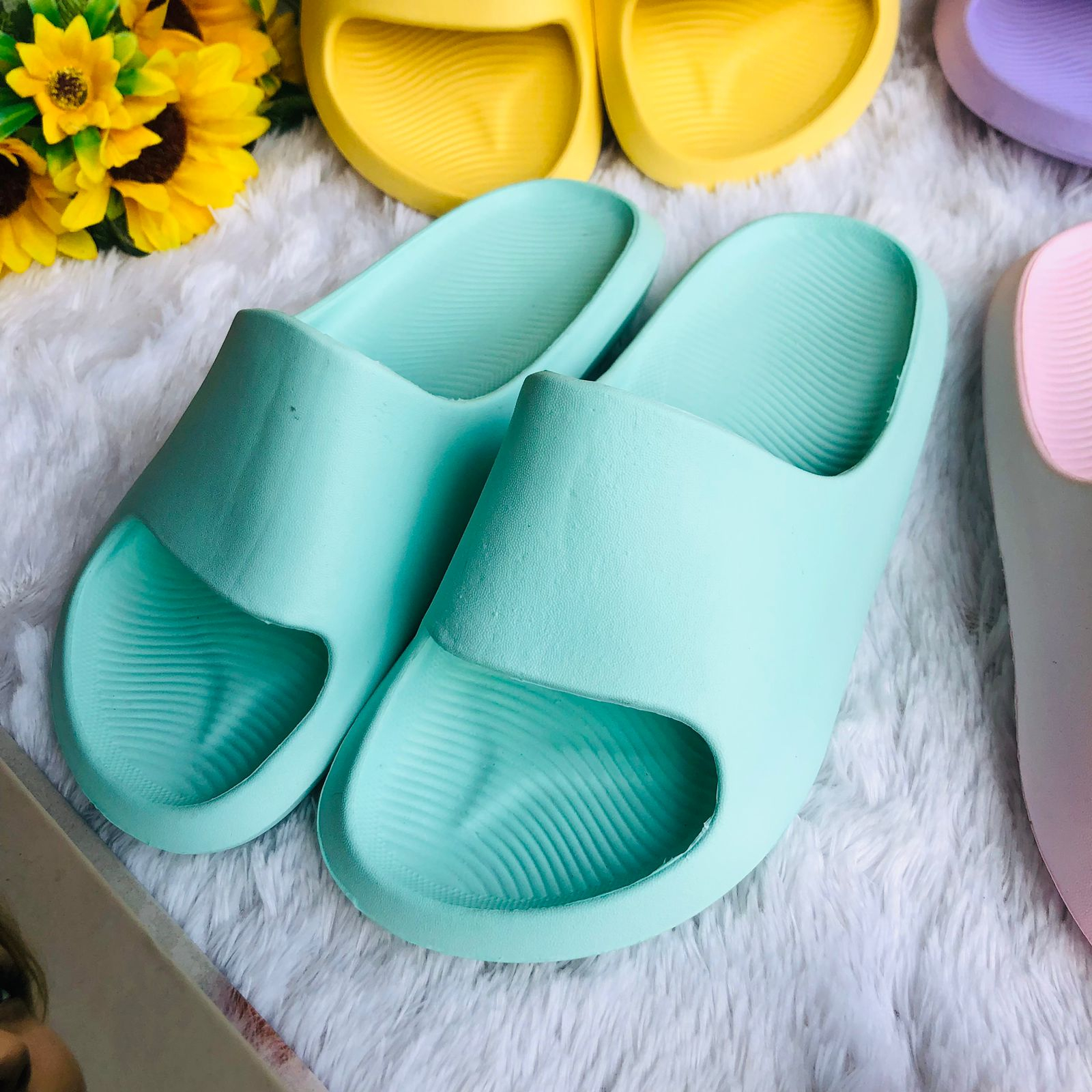 SLOP POLOS 975W - Sandal Bahan EVA Karet Polos Wanita Slip On Korean Style Murah Empuk Anti Selip Sendal Jelly Wanita Korean Style | SLIDE KARET