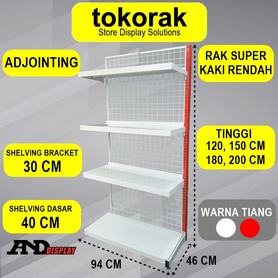 RAK MINIMARKET SUPERMARKET SINGLE ADJOINTING SUPER KR 30 CM RAK WALL END GONDOLA ANDDISPLAY