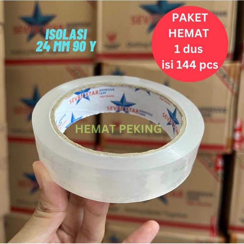 

Isolasi 24mm 1 karton isi 144 pcs | Solasi 1 inch 1 Dus | selotip 2 jari