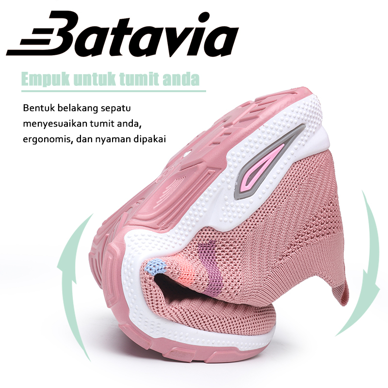 （COD）Batavia Baru Sepatu Wanita Sneakers Bernapas Tipis Kasual Mesh Rajutan Sepatu Wanita Sepatu Lari A122 A115