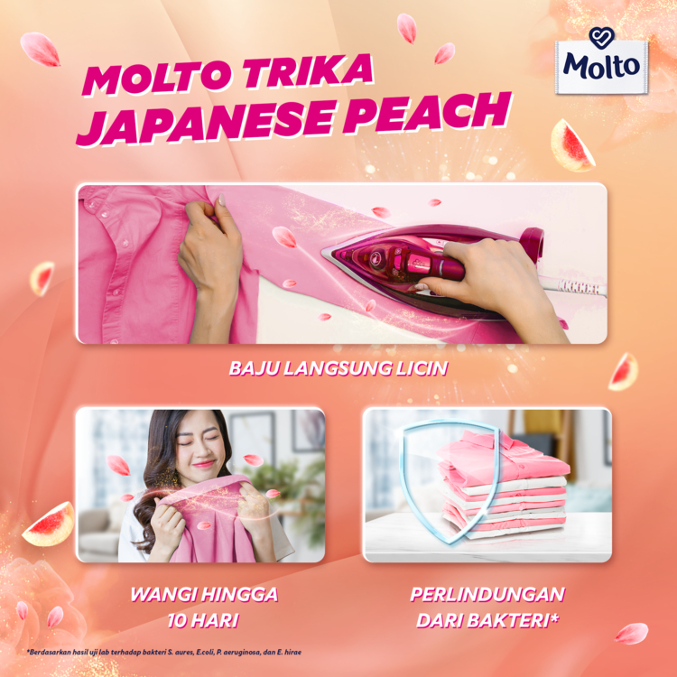 Molto Pelicin &amp; Pewangi Pakaian Trika Japanese Peach 300mL