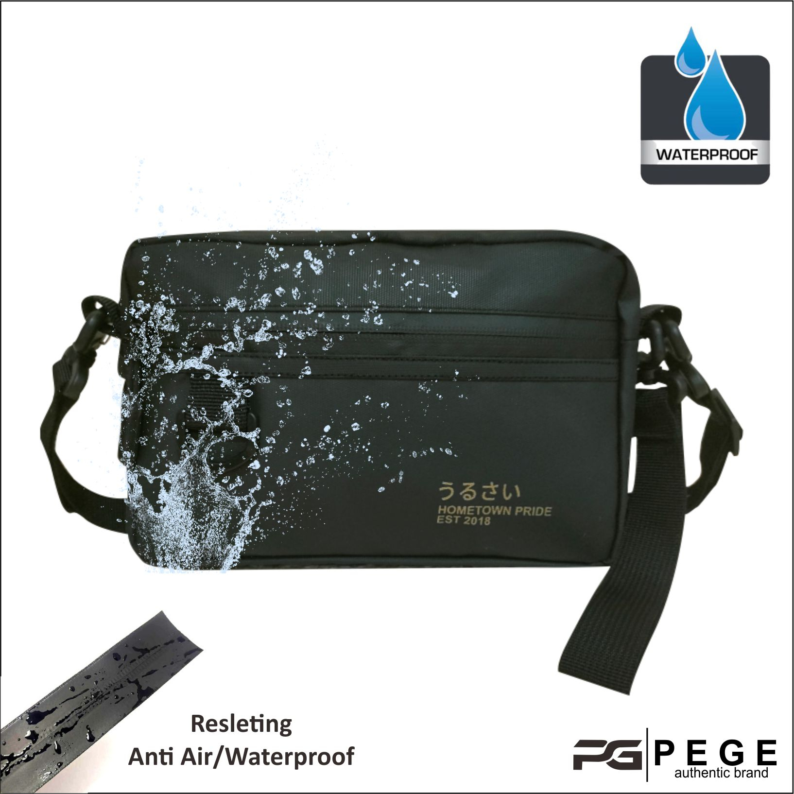 Tas Selempang Bahu Waterproof Anti Air Model 2in1 PEGE Javer Bisa Untuk Slingbag Dan Pouch - PG 8962