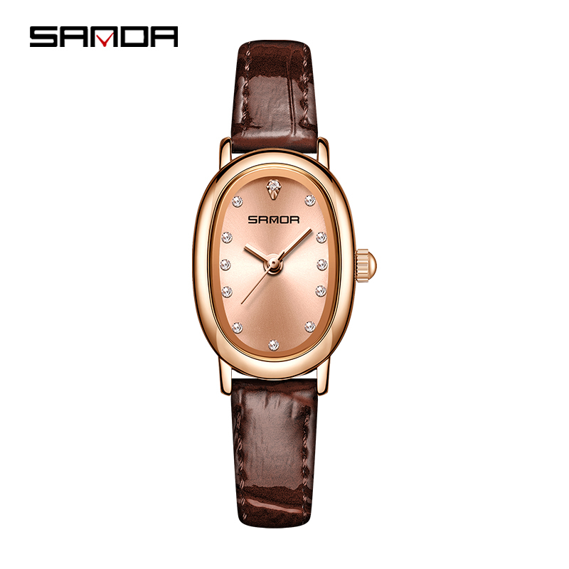 SANDA 1119 Jam Tangan Wanita Analog Retro Style Tali Kulit Quartz WATCHKITE WKOS