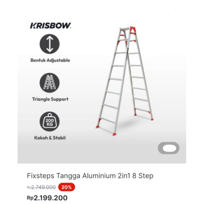 Fixsteps Tangga Aluminium 2in1 8 Step ( Ace Hardware ) Bandung Only