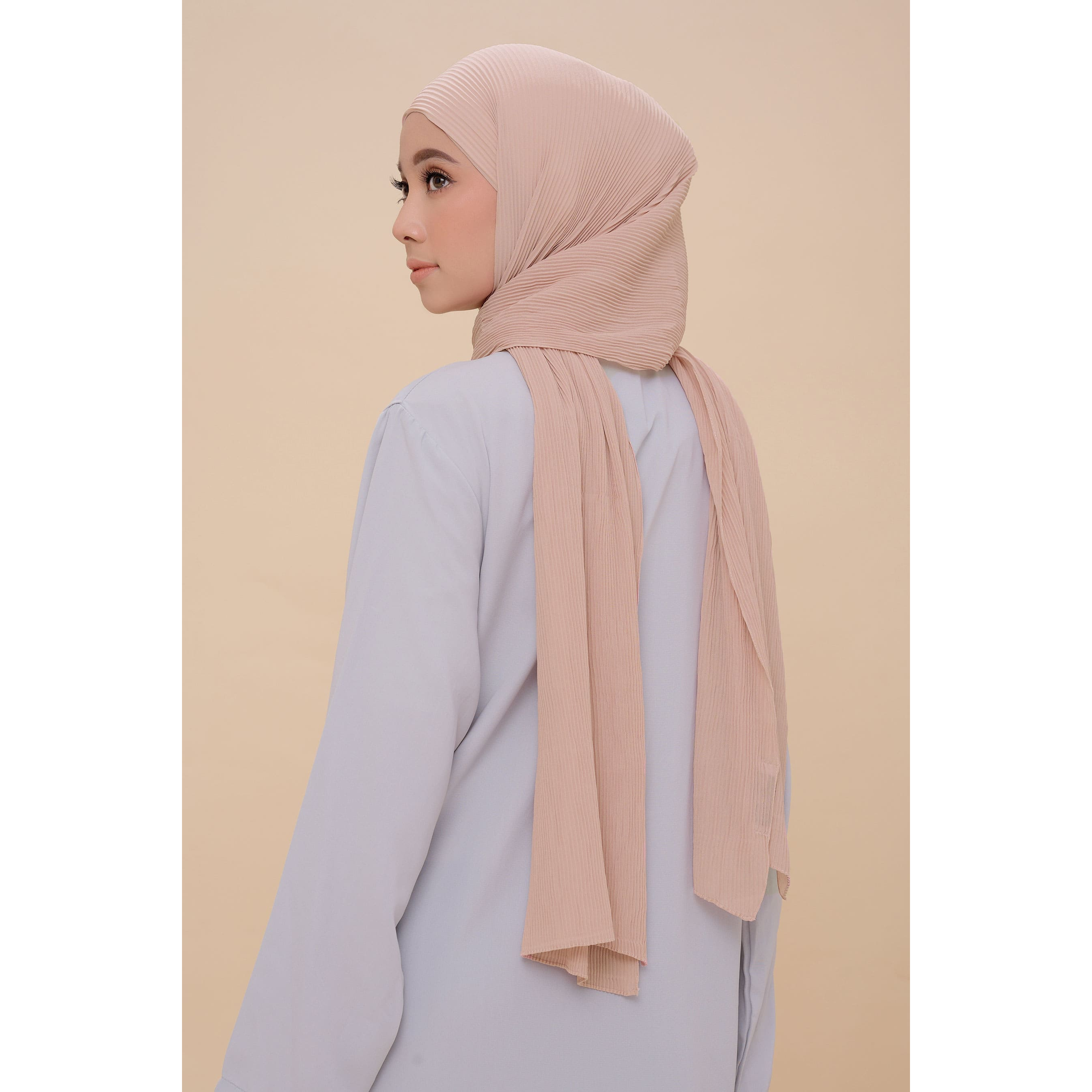 Clearance Sale - ZM Zaskia Mecca - Kyomi Series Earth Tone Satin Pashmina