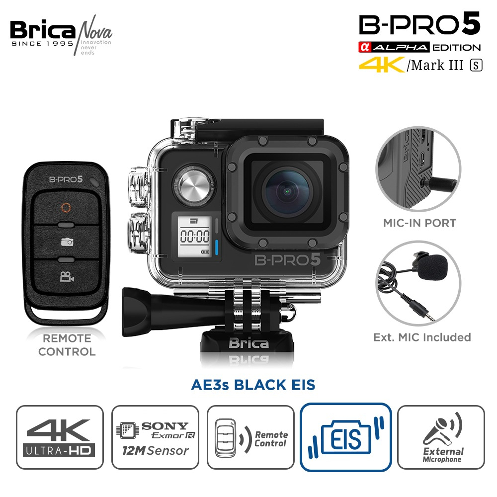 Brica BPro 5 BPRO5 Alpha Edition 4K Mark III S AE3S EIS Wide Action Camera