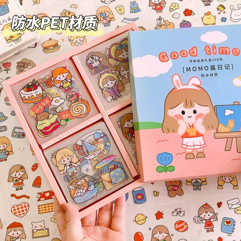 

100 Lembar Stiker Kartun Korea Lucu Anti Air Dekorasi Handbook Scrapbook DIY