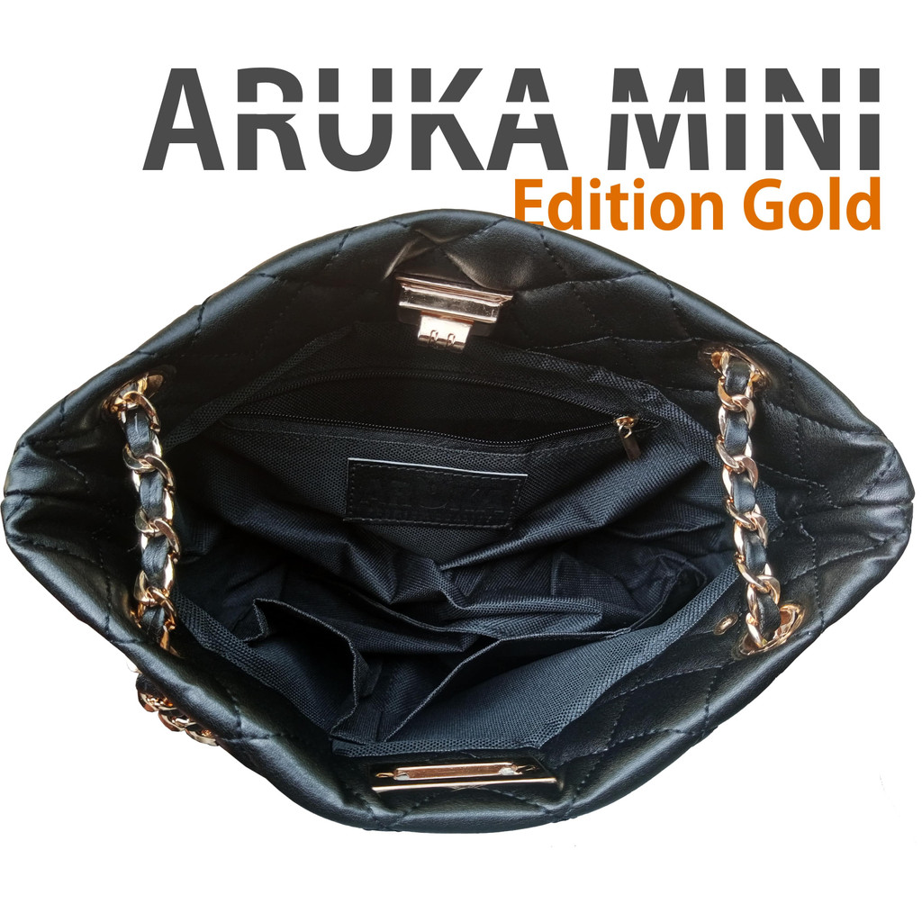 TAS ARUKA MINI EDITION GOLD - FREE HAND BAG - TAS PAKETAN SELEMPANG WANITA