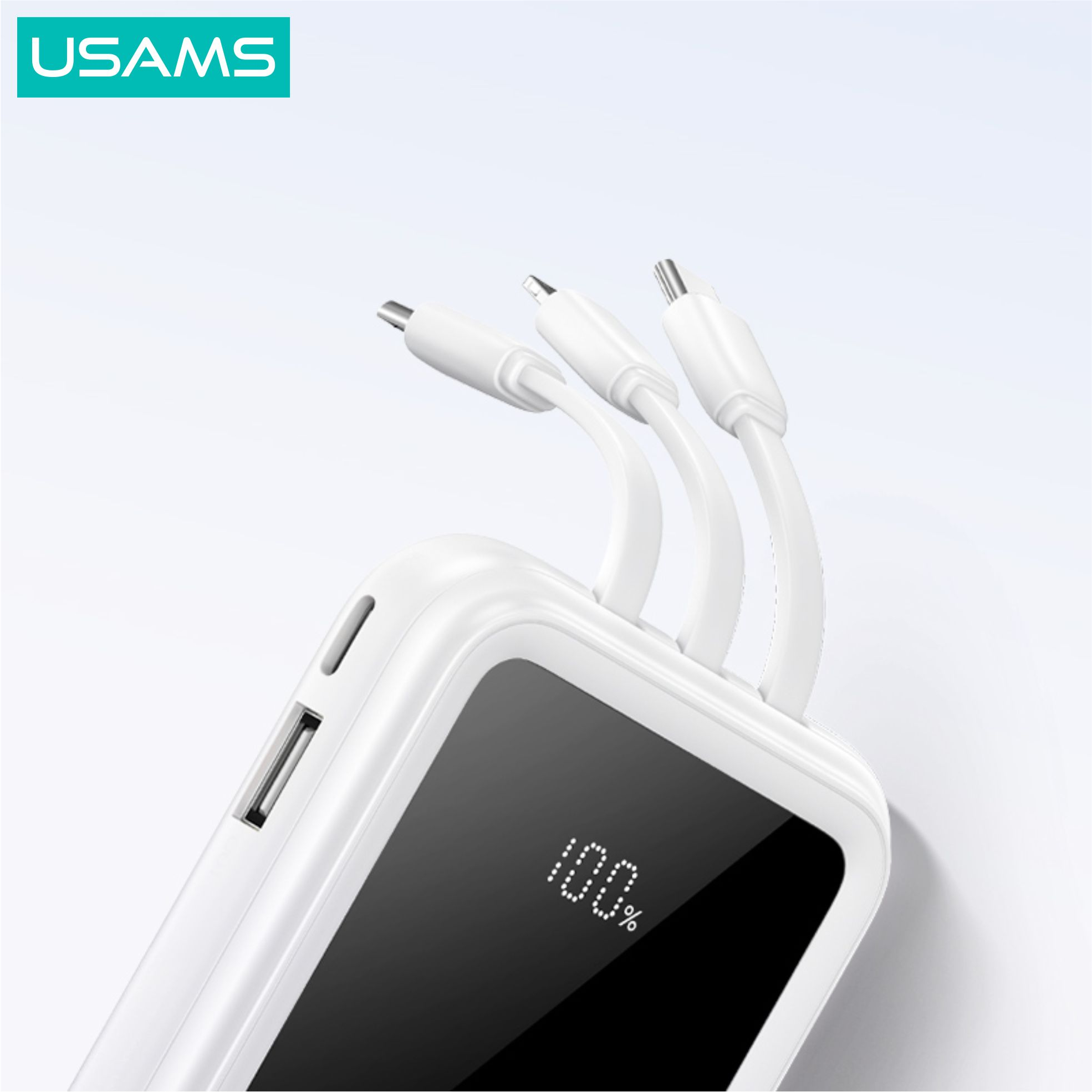 USAMS X-chel Powerbank with Cables 10000mAh Dual-port Digital Display