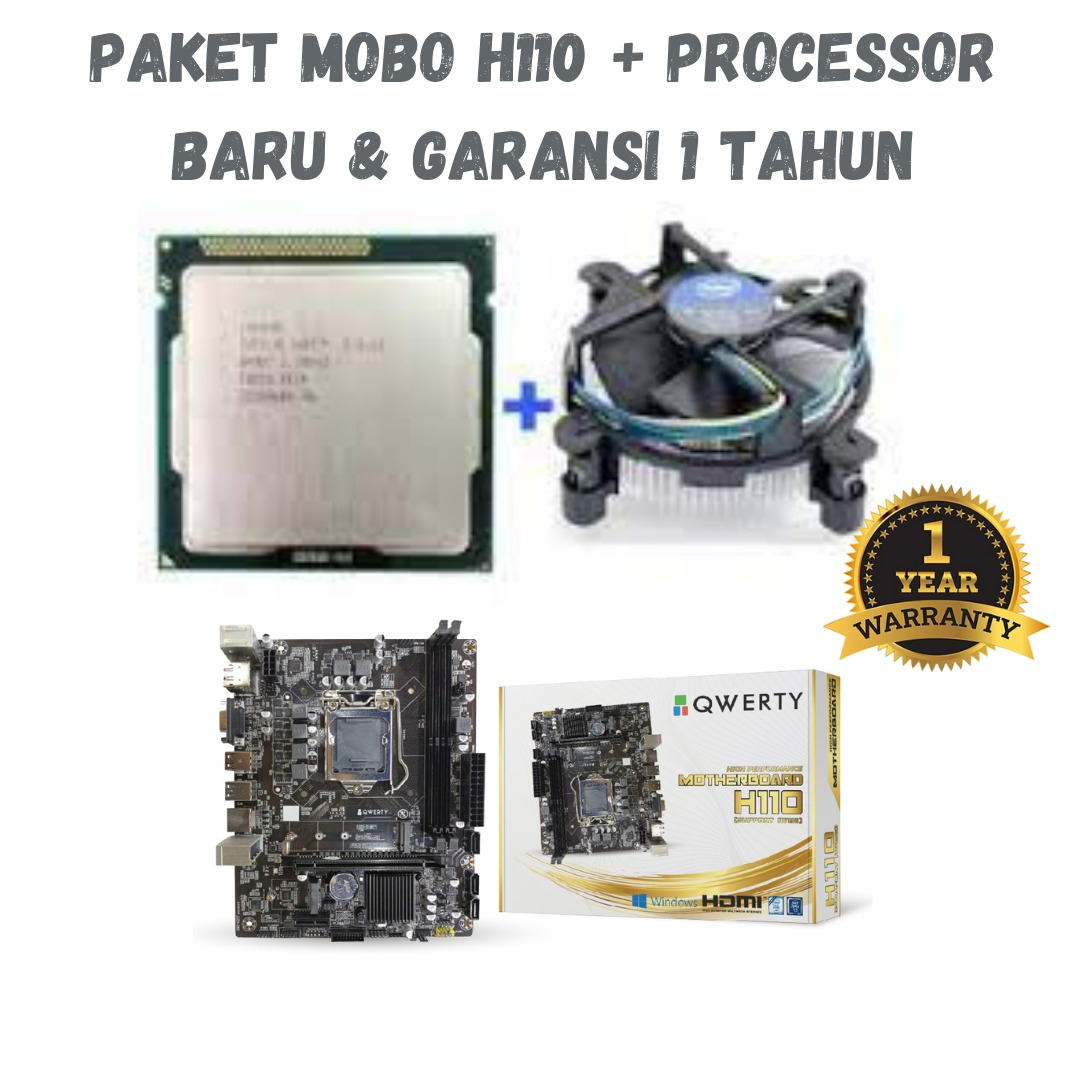 PAKET MOBO MOTHERBOARD QWERTY H110 INTEL I7 6700 + FAN PROCESSOR