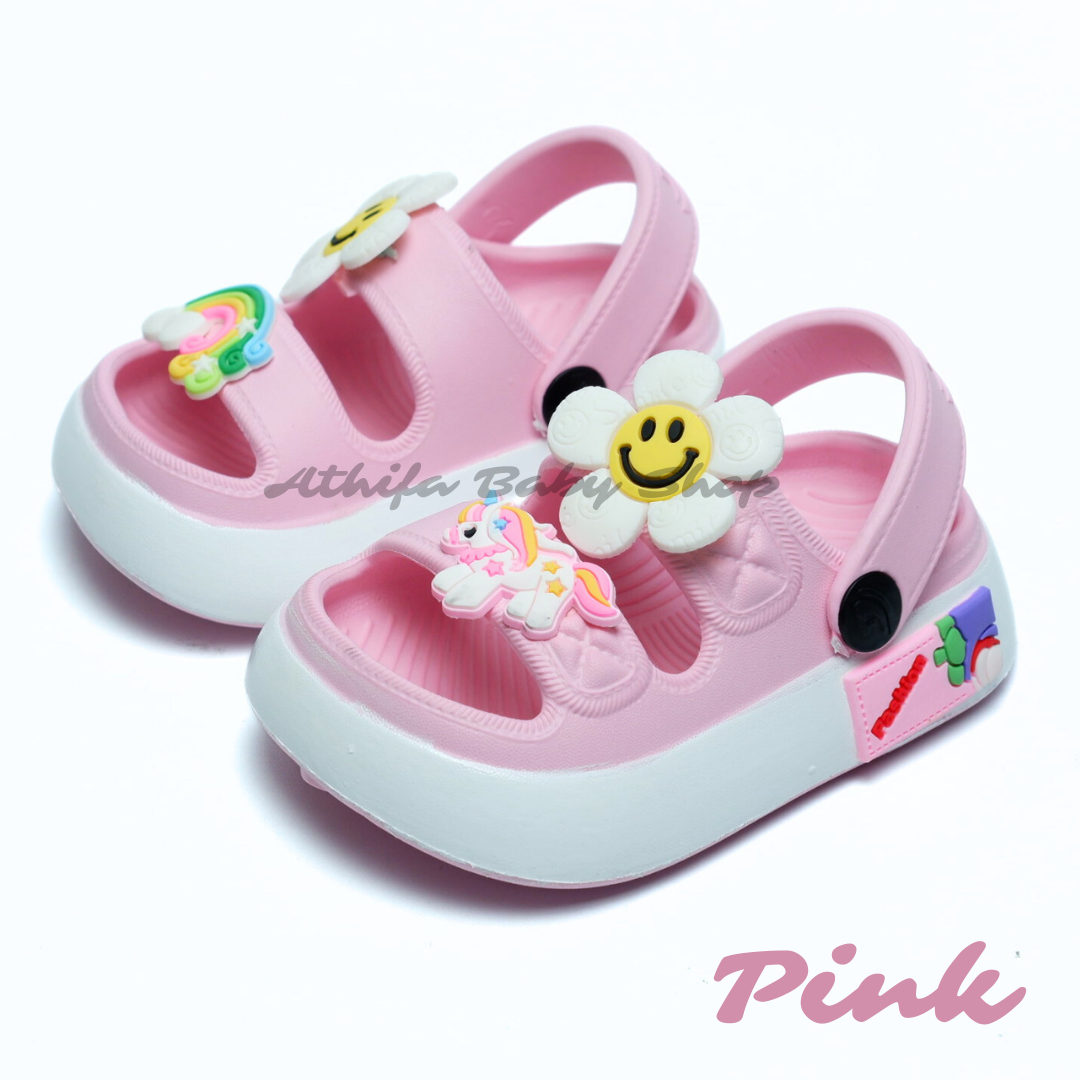 Sepatu Sandal Anak Perempuan Bayi Balita Usia 6 7 8 9 10 11 Bulan 1 2 3 4 5 Tahun Sendal Gunung Karet Cewek Prewalker Karet Phylon Ringan -Dulux 530-